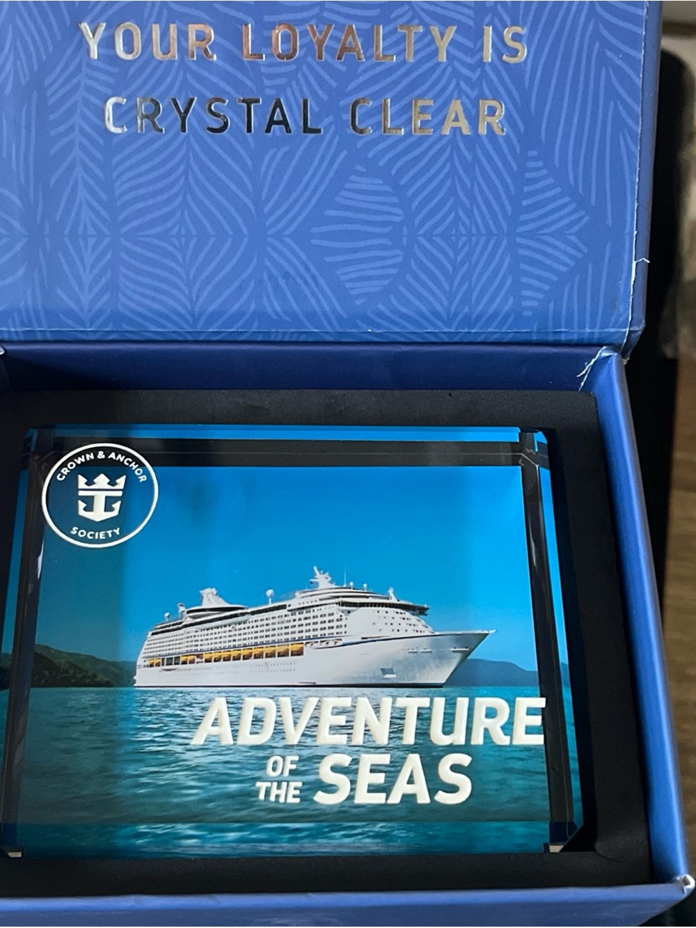 Royal Caribbean Adventure of the Seas Cruise Ship Crystal Loyalty Block NEW NIB